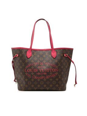 Louis Vuitton Monogram Ikat Flower Neverfull MM Tote Shoulder Bag Brown Rose